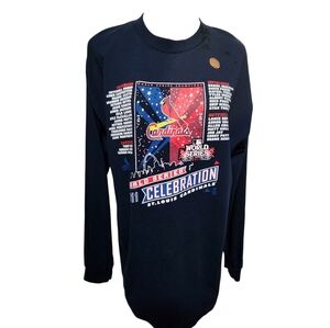 Alstyle St Louis Cardinals LARGE 2011 World Series Champions LS Blue T-Shirt MLB